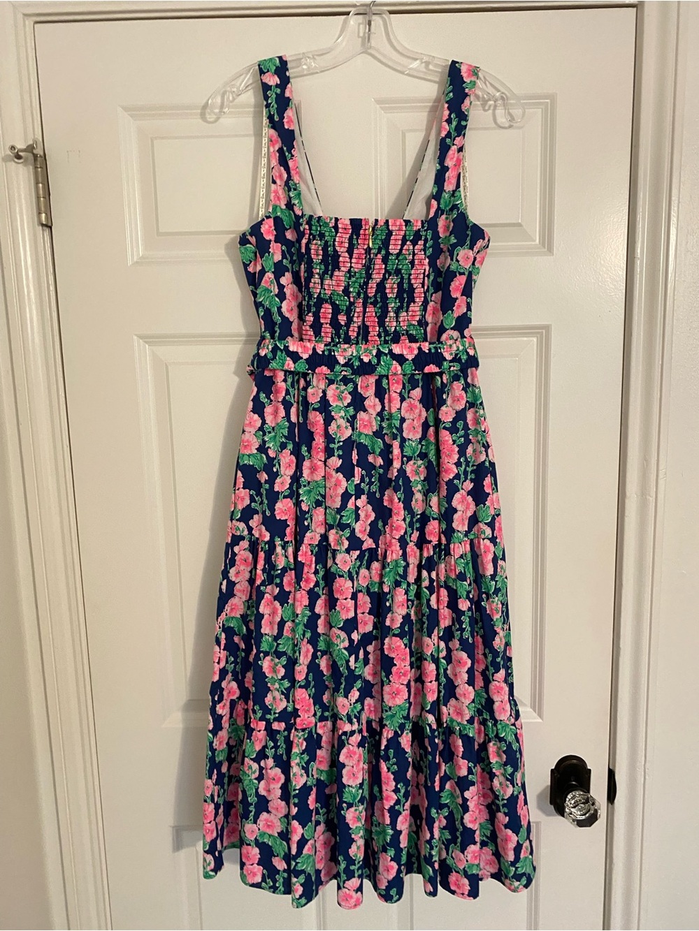 Lilly Pulitzer Navy Dress with Pink Floral Print Size 10
